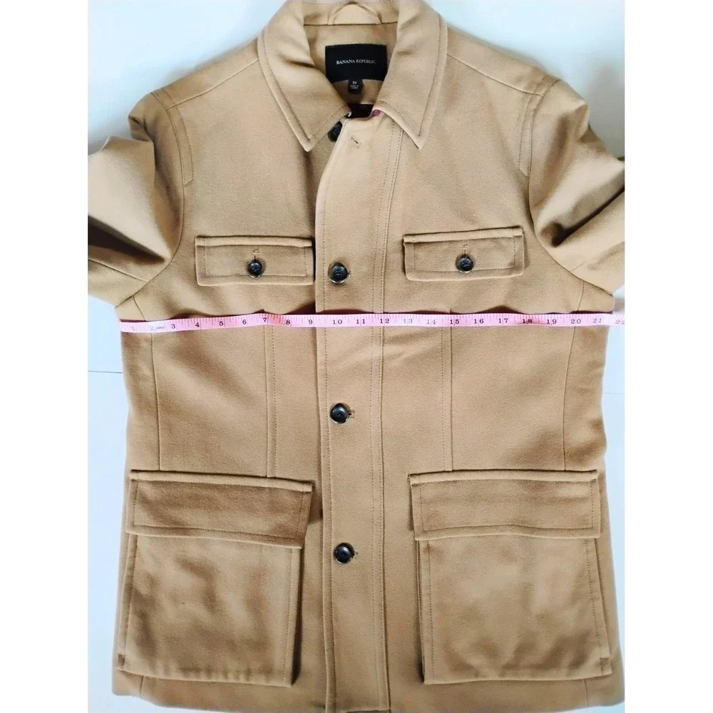 Banana Republic Field Jacket Mens Size M Camel Tan Italian Wool Blend Vintage